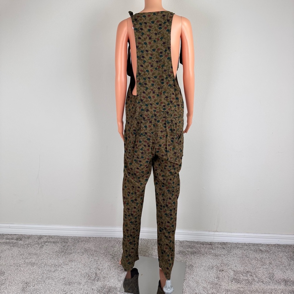 Free people Floral Rayon Overalls Jumpsuit Green Lightweight - Picture 5 of 15